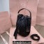 Miu Miu Matelassé nappa leather Bucket Bag 5BE084 Black