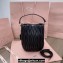 Miu Miu Matelassé nappa leather Bucket Bag 5BE084 Black