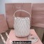 Miu Miu Matelassé nappa leather Bucket Bag 5BE084 White