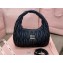 Miu Miu Wander matelassé nappa leather hobo Bag 5BC153 Black