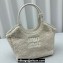 Miu Miu IVY Shearling Small Tote bag 5BG276 White