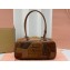 Miu Miu leather patchwork bag 5BB148 Cognac 2024