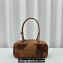 Miu Miu leather patchwork bag 5BB148 Cognac 2024