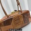 Miu Miu leather patchwork bag 5BB148 Cognac 2024