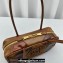 Miu Miu leather patchwork bag 5BB148 Cognac 2024