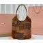 Miu Miu IVY leather patchwork bag 5BG231 Cognac 2024