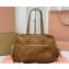 Miu Miu leather Pocket Tote bag 5628 Brown 2024