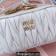 Miu Miu Matelassé nappa leather Shoulder bag 5BH229 White