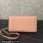 Valentino Rockstud Wallet With Chain in Grainy Calfskin Nude Pink 2024