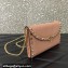 Valentino Rockstud Wallet With Chain in Grainy Calfskin Nude Pink 2024
