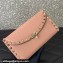 Valentino Rockstud Wallet With Chain in Grainy Calfskin Nude Pink 2024