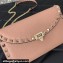 Valentino Rockstud Wallet With Chain in Grainy Calfskin Nude Pink 2024