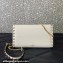 Valentino Rockstud Wallet With Chain in Grainy Calfskin White 2024