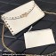 Valentino Rockstud Wallet With Chain in Grainy Calfskin White 2024