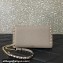Valentino Rockstud Wallet With Chain in Grainy Calfskin Gray 2024