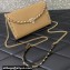 Valentino Rockstud Wallet With Chain in Grainy Calfskin Beige 2024