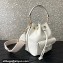 Valentino Locò Bucket Bag In Calfskin Leather White With Enamel Tone-On-Tone Vlogo Signature 2024