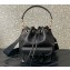 Valentino Locò Bucket Bag In Calfskin Leather Black With Enamel Tone-On-Tone Vlogo Signature 2024