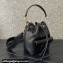 Valentino Locò Bucket Bag In Calfskin Leather Black With Enamel Tone-On-Tone Vlogo Signature 2024