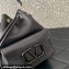 Valentino Locò Bucket Bag In Calfskin Leather Black With Enamel Tone-On-Tone Vlogo Signature 2024