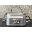 Valentino Mini Locò Handbag In Calfskin Leather Silver With Enamel Tone-On-Tone Vlogo Signature 2024