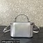 Valentino Mini Locò Handbag In Calfskin Leather Silver With Enamel Tone-On-Tone Vlogo Signature 2024