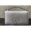 Valentino Vlogo Signature Wallet With Chain in Grainy Calfskin Silver 2024