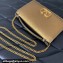 Valentino Vlogo Signature Wallet With Chain in Grainy Calfskin Gold 2024