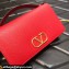 Valentino Vlogo Signature Wallet With Chain in Grainy Calfskin Red 2024