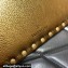 Valentino Rockstud Pouch Clutch Bag in Grainy Calfskin Gold 2024