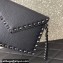 Valentino Rockstud Pouch Clutch Bag in Grainy Calfskin Black 2024