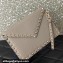 Valentino Rockstud Pouch Clutch Bag in Grainy Calfskin Gray 2024