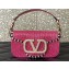 Valentino Small Locò Shoulder Bag Embroidered Pink With Crystals 2024