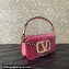 Valentino Small Locò Shoulder Bag Embroidered Pink With Crystals 2024