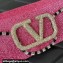 Valentino Small Locò Shoulder Bag Embroidered Pink With Crystals 2024