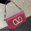 Valentino Small Locò Shoulder Bag Embroidered Pink With Crystals 2024