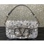 Valentino Small Locò Shoulder Bag Silver With Crystals 2024
