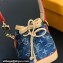 Louis Vuitton Monogram Denim canvas Micro Noe Bag Charm New LV Remix M01700