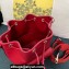 Valentino Locò Bucket Bag In Calfskin Leather Red With Enamel Tone-On-Tone Vlogo Signature 2024