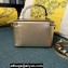 Valentino Mini Locò Handbag In Calfskin Leather Gold With Enamel Tone-On-Tone Vlogo Signature 2024