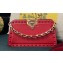 Valentino Rockstud Clutch Bag In Calfskin Red 2024