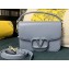 Valentino Small Locò Shoulder Bag In Calfskin Leather Blue With Enamel Tone-On-Tone Vlogo Signature 2024