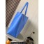 Loewe Large Puzzle Fold Tote Bag in shiny calfskin Blue 2024