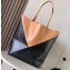 Loewe Large Puzzle Fold Tote Bag in shiny calfskin Black/Brown 2024