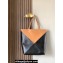 Loewe Large Puzzle Fold Tote Bag in shiny calfskin Black/Brown 2024