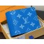 Louis Vuitton Taiga cowhide leather and Monogram canvas Multiple Wallet M30995 Blue 2024