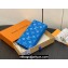 Louis Vuitton Taiga cowhide leather and Monogram canvas Brazza Wallet Blue 2024