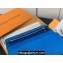 Louis Vuitton Taiga cowhide leather and Monogram canvas Brazza Wallet Blue 2024