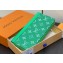 Louis Vuitton Taiga cowhide leather and Monogram canvas Zippy Vertical Wallet Green 2024