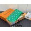 Louis Vuitton Taiga cowhide leather and Monogram canvas Zippy Vertical Wallet Green 2024